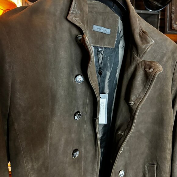 $2298 JOHN VARVATOS Brown "Cutaway" Leather Jacket sz48 - Picture 4 of 13